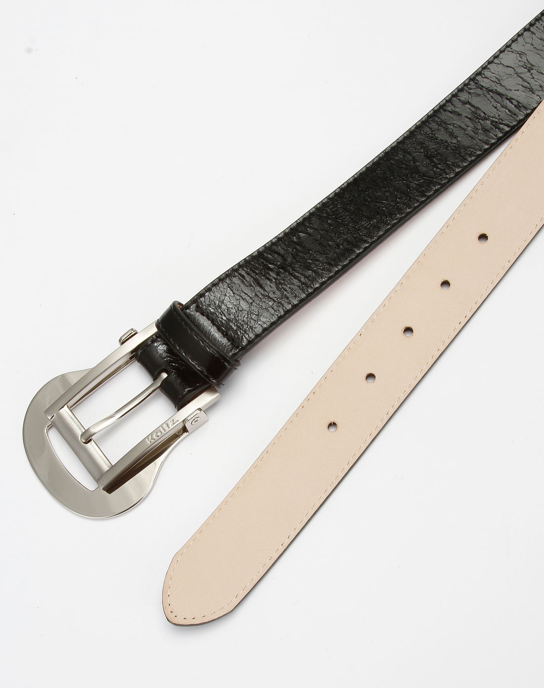 女款黑色时尚裂纹皮带