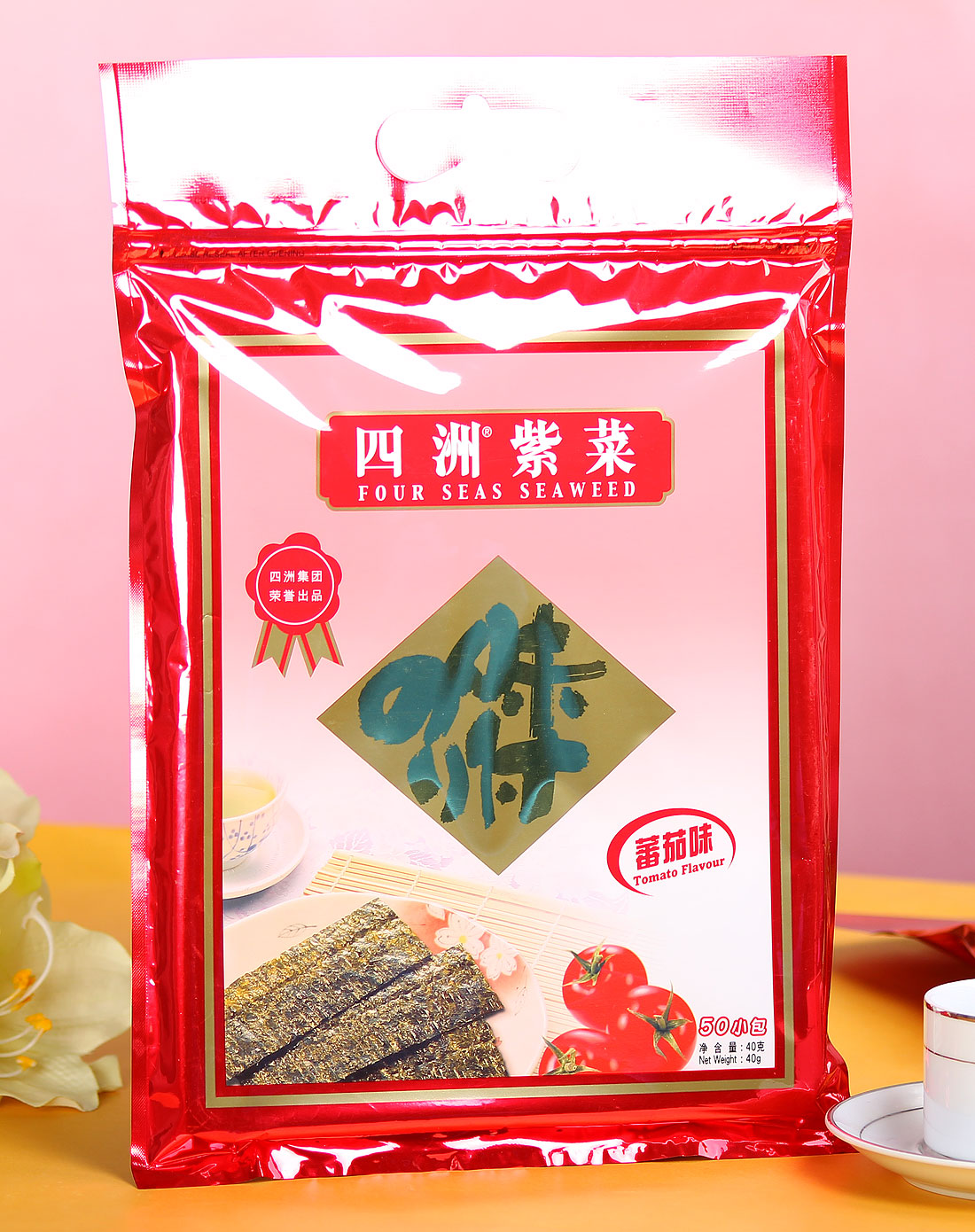 零食专场四洲 紫菜50束(番茄味) 40g