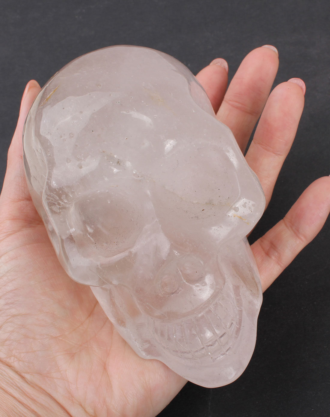 凝萃坊天然白水晶骷髅头摆件(附鉴定证书)