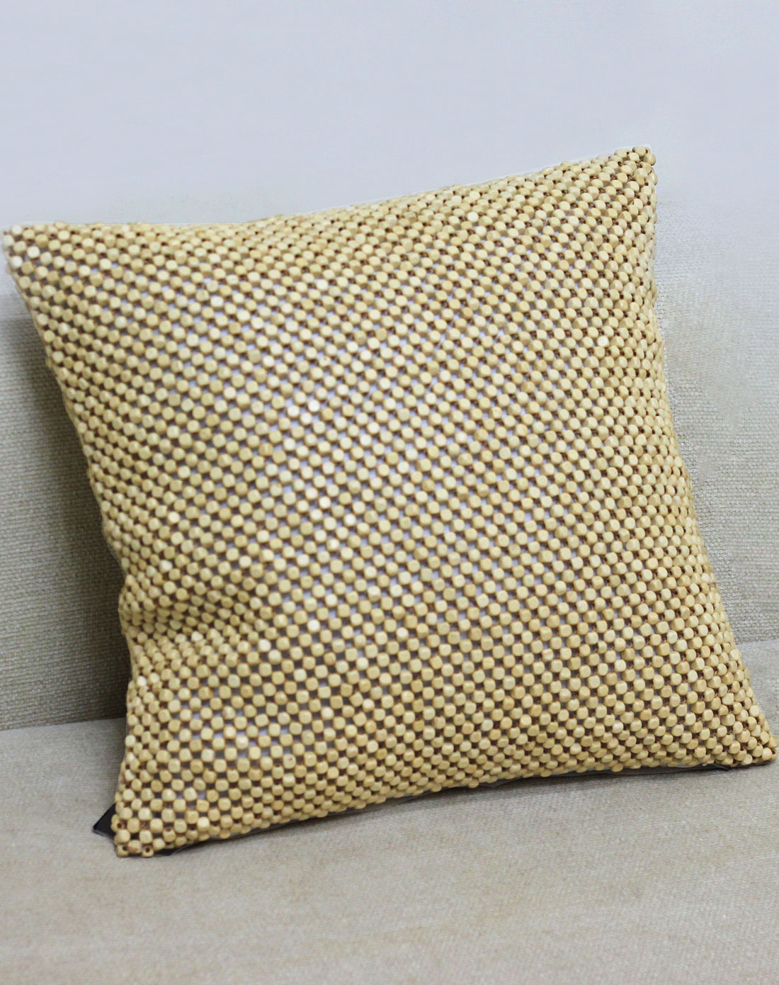 雅内家纺纯手工编织木珠抱枕