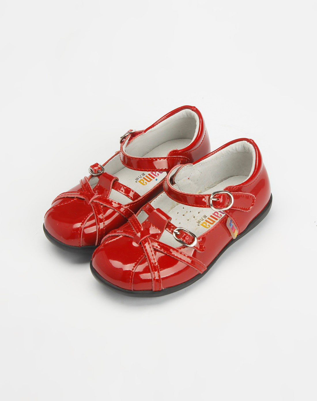 童鞋专场斯乃纳 女童大红色漆皮休闲皮鞋