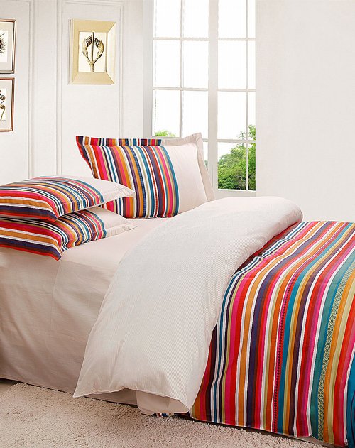 毕加索picasso家纺专场1.8米全棉斜纹彩色地带(彩)四件套