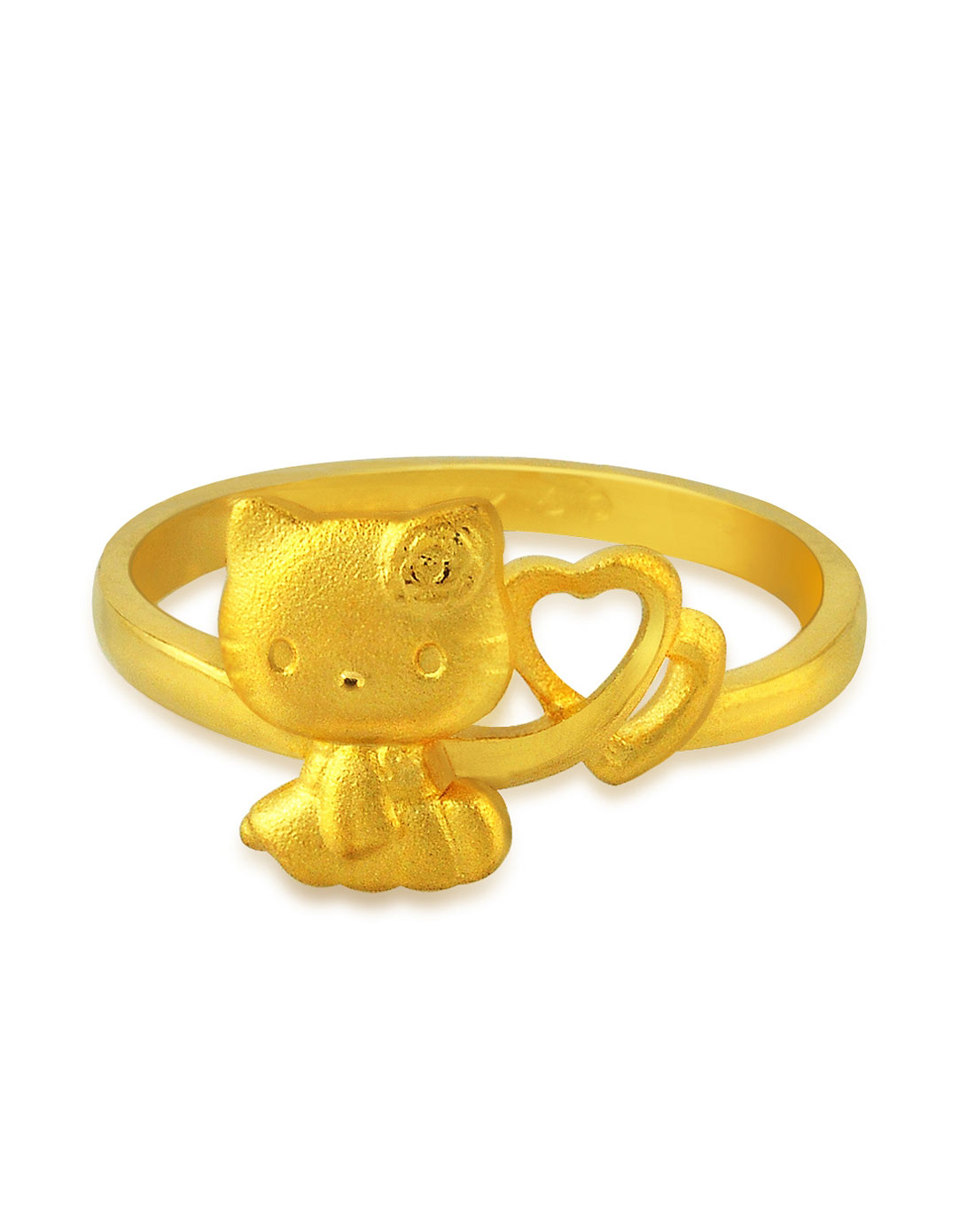 周生生珠宝专场黄金(足金)hello kitty心形丝带戒指 42255r