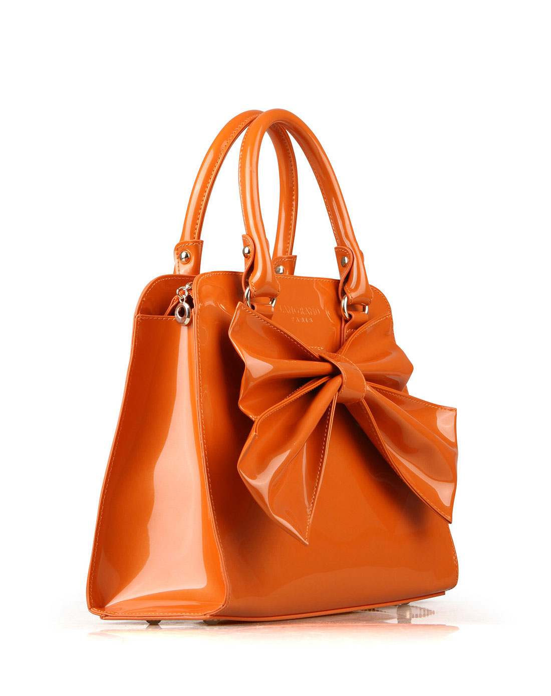女款橙色reni蕊妮时尚蝴蝶结手提包