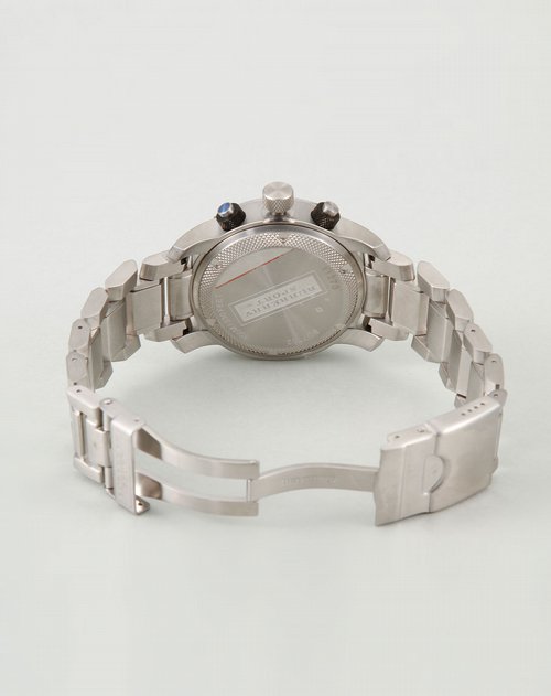 巴宝莉burberry手表专场sport系列黑/银色三眼计时石英男表bu7702