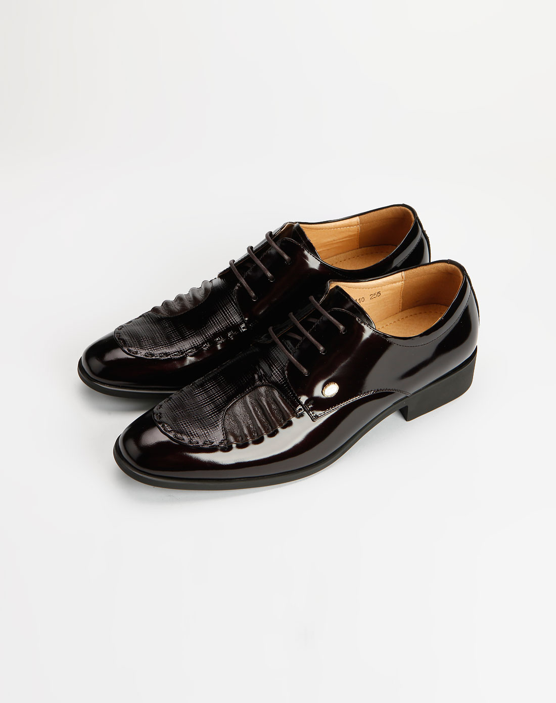 奥康专场男款深酒红色漆皮商务正装皮鞋