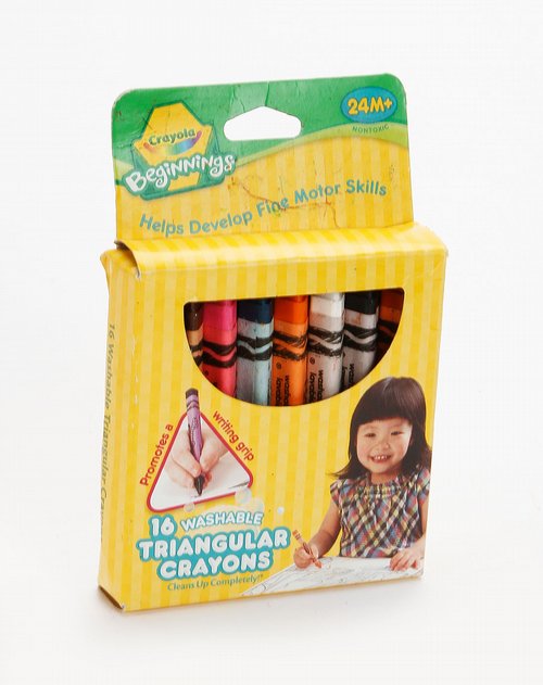 绘儿乐crayola儿童文体专场可水洗三角形蜡笔(16色)