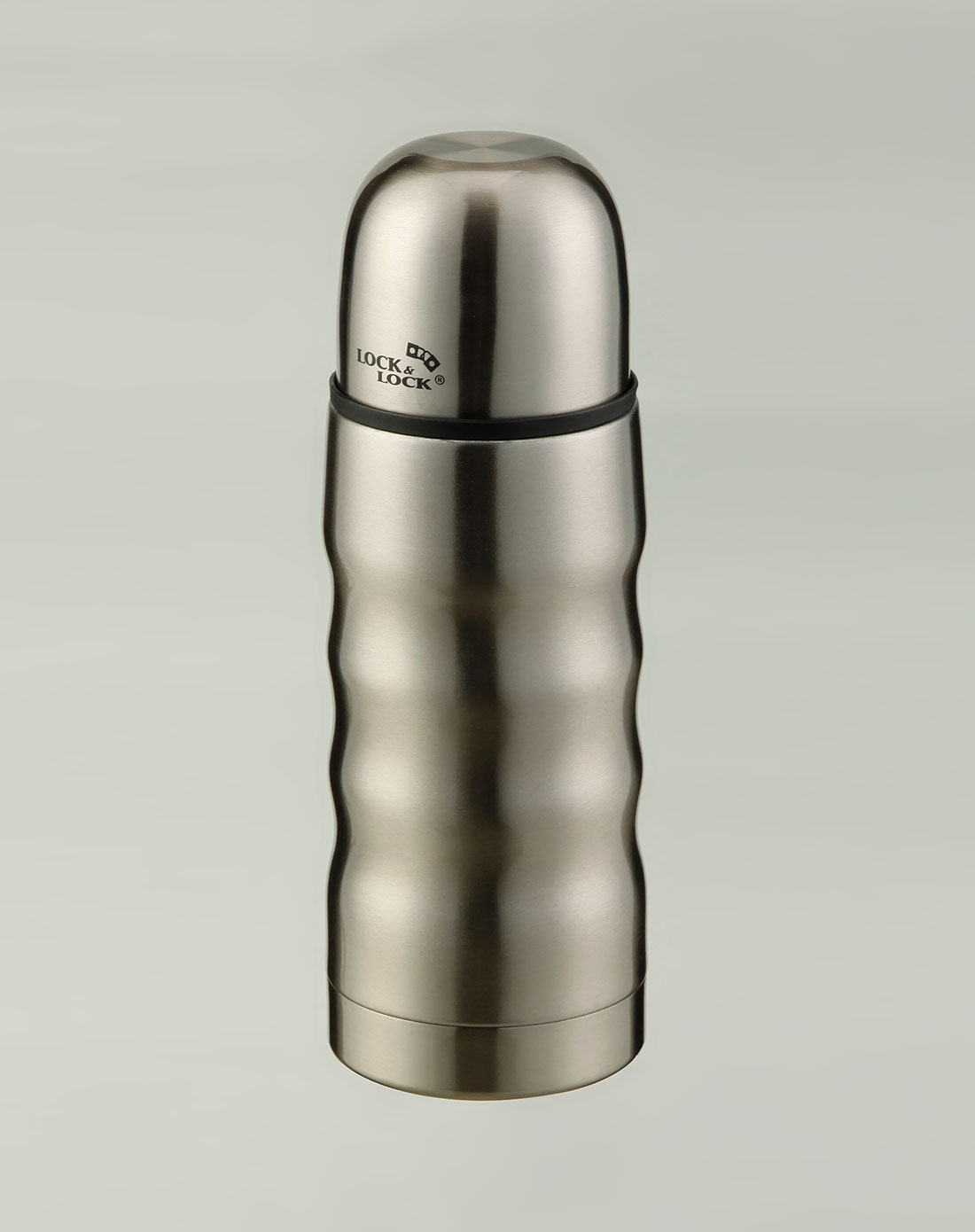 乐扣乐扣lock&lock深银色波浪形保温瓶 350ml
