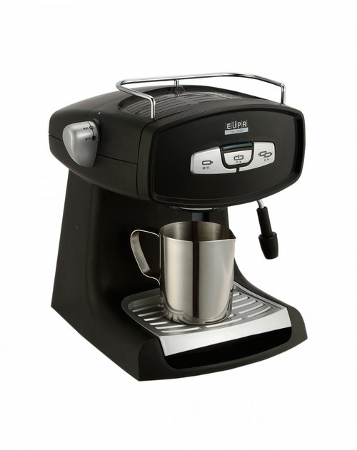 灿坤eupa电器专场黑色电子式泵浦高压咖啡机1.2l
