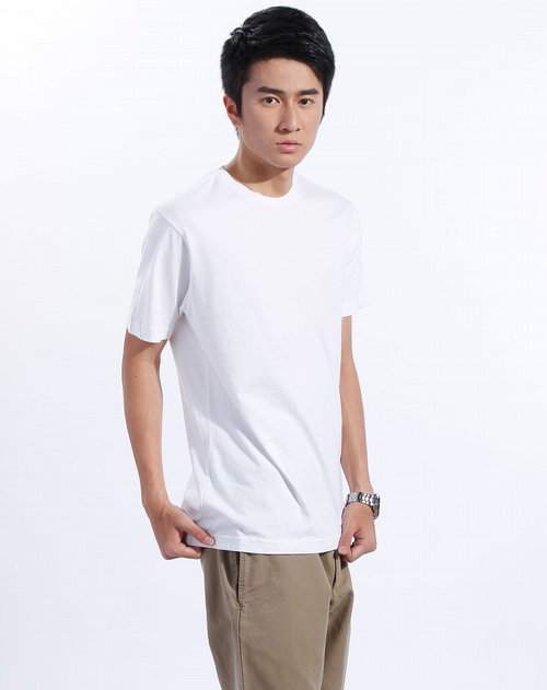 男装库存专场老海军 男款白色短袖圆领t恤1