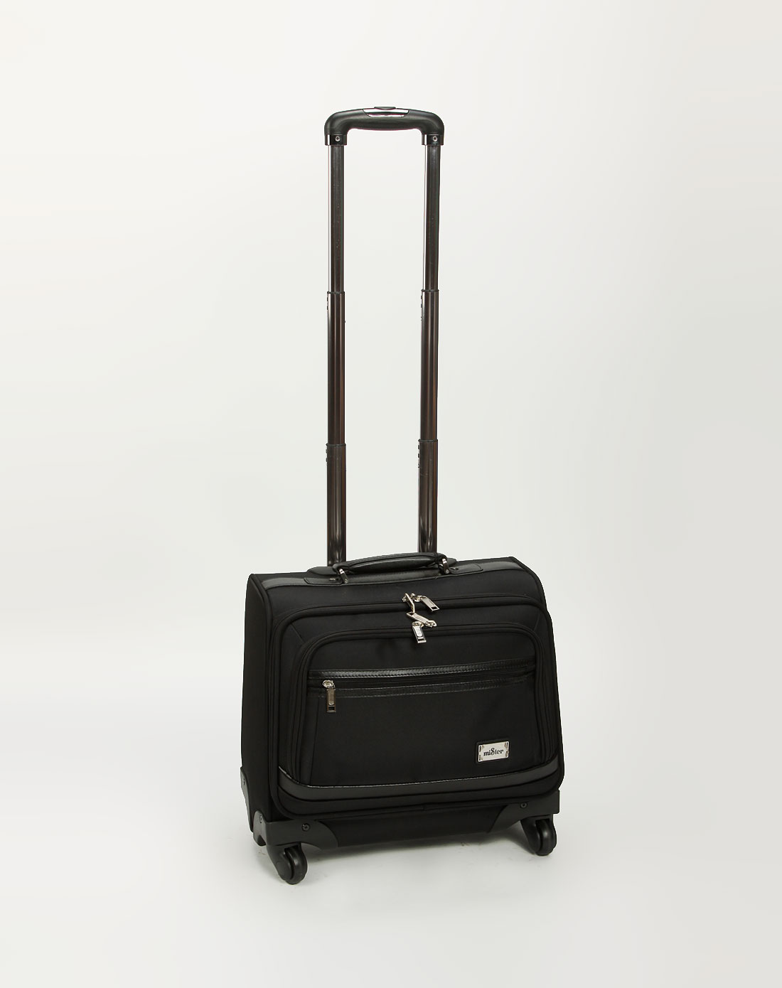 名仕mister-皮具专场黑色14寸航空拉杆箱