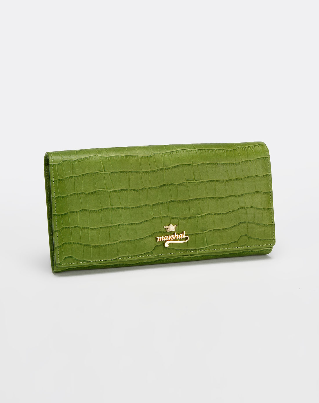 马萨克marshal-女包专场草绿色压纹长款钱包