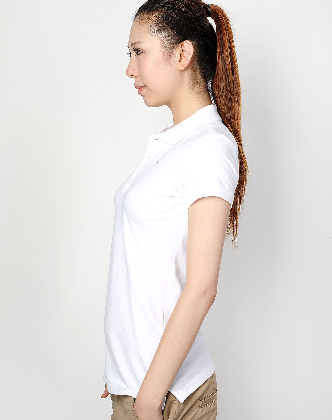 女款白色短袖polo衫