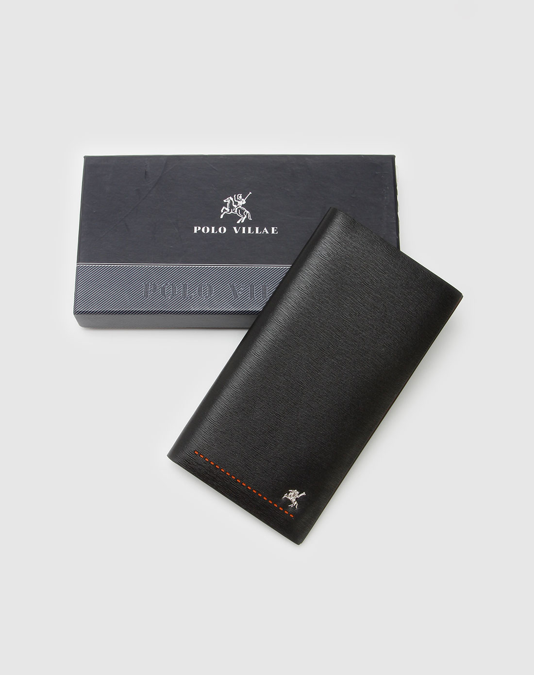 polo villae-服装黑色压细树纹礼盒装钱包