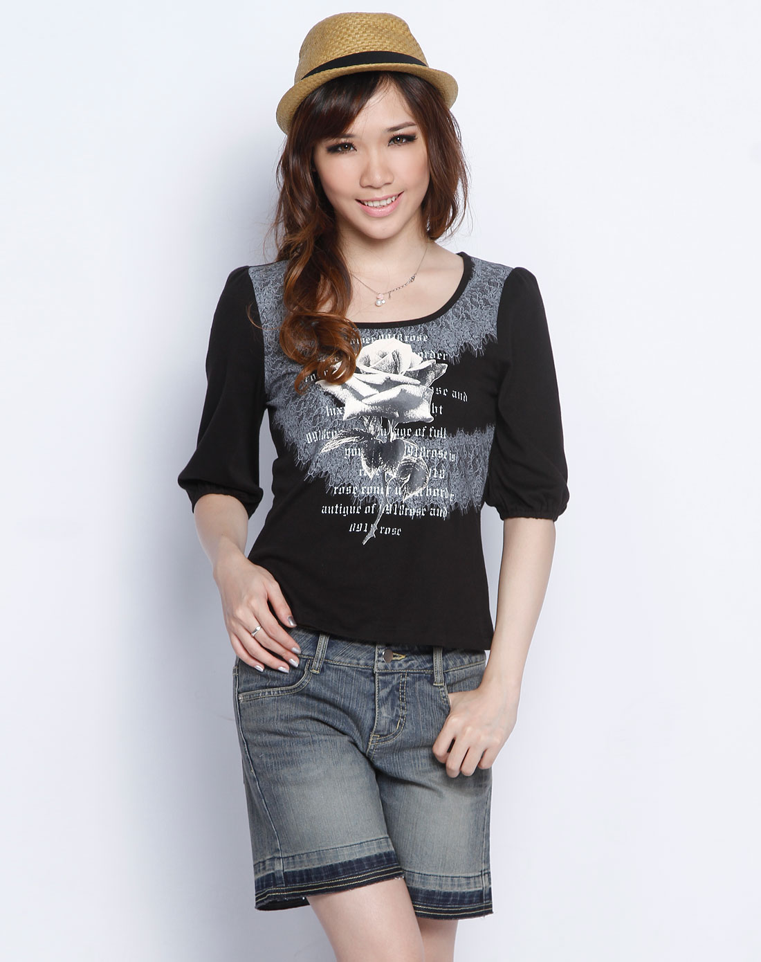 09j8黑/碳灰/灰白色烫印短袖t恤衫