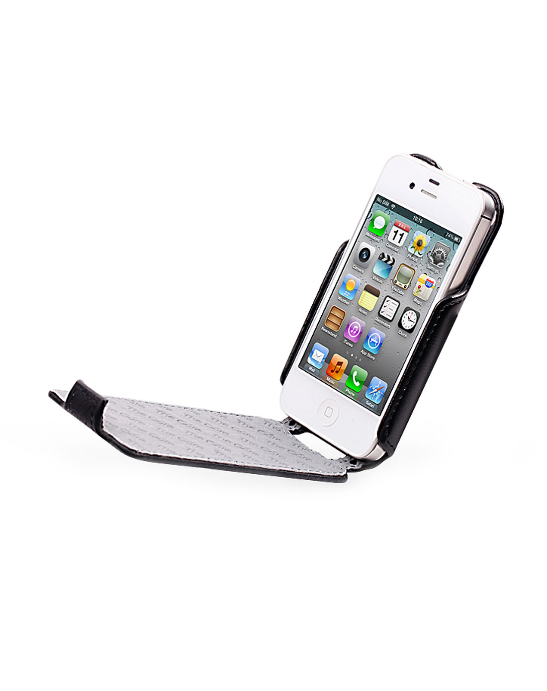 (苹果)翻盖式蛇纹皮套pu花蛇纹-黑色iphone4s/4