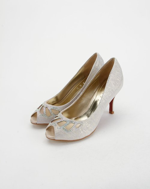 哈森harson女鞋专场女款米/浅粉红色时尚高跟鱼嘴鞋