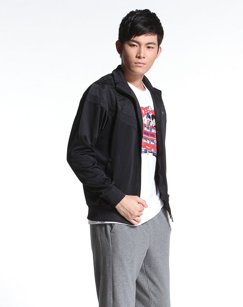 德尔惠deerway男装专场黑色时尚暗纹长袖外套