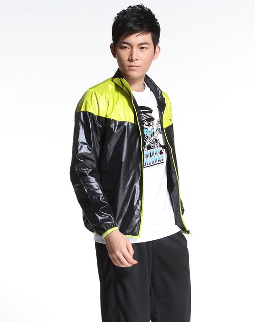 德尔惠deerway男装专场正黑色个性双拉链网里长袖风衣