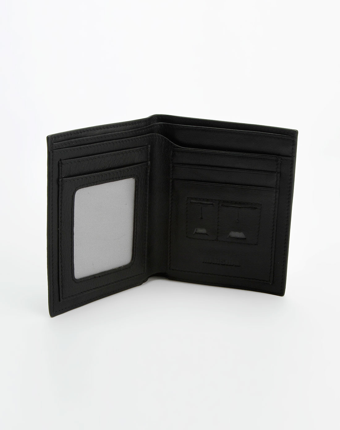 马萨克marshal男款黑色暗条纹休闲钱包