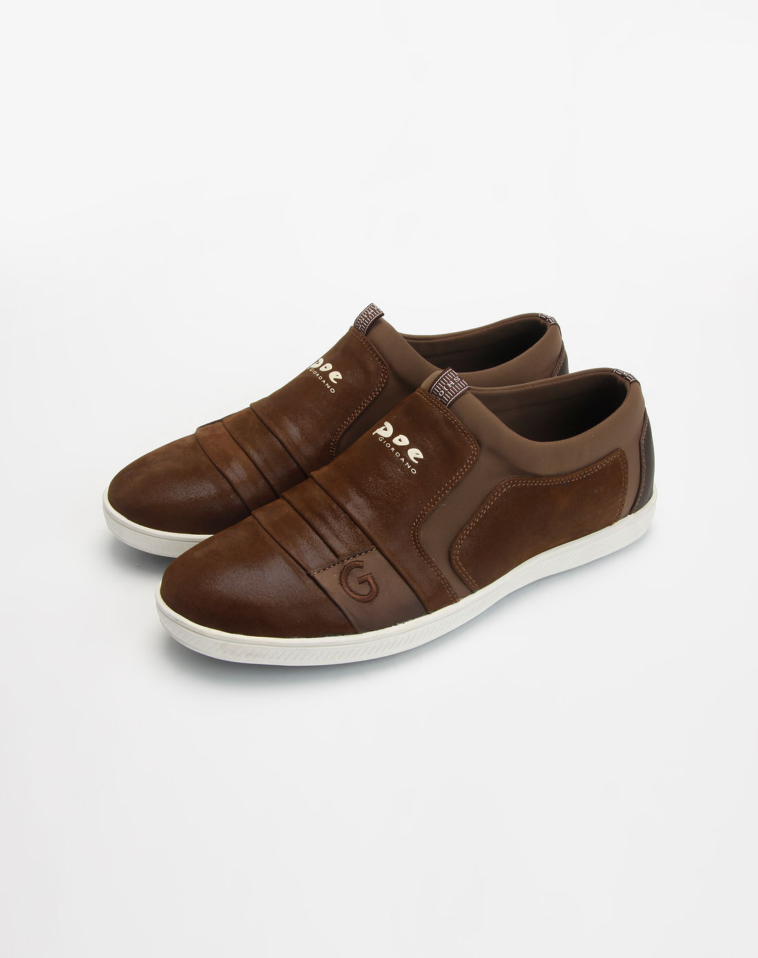 佐丹奴giordano深啡色时尚休闲皮鞋1