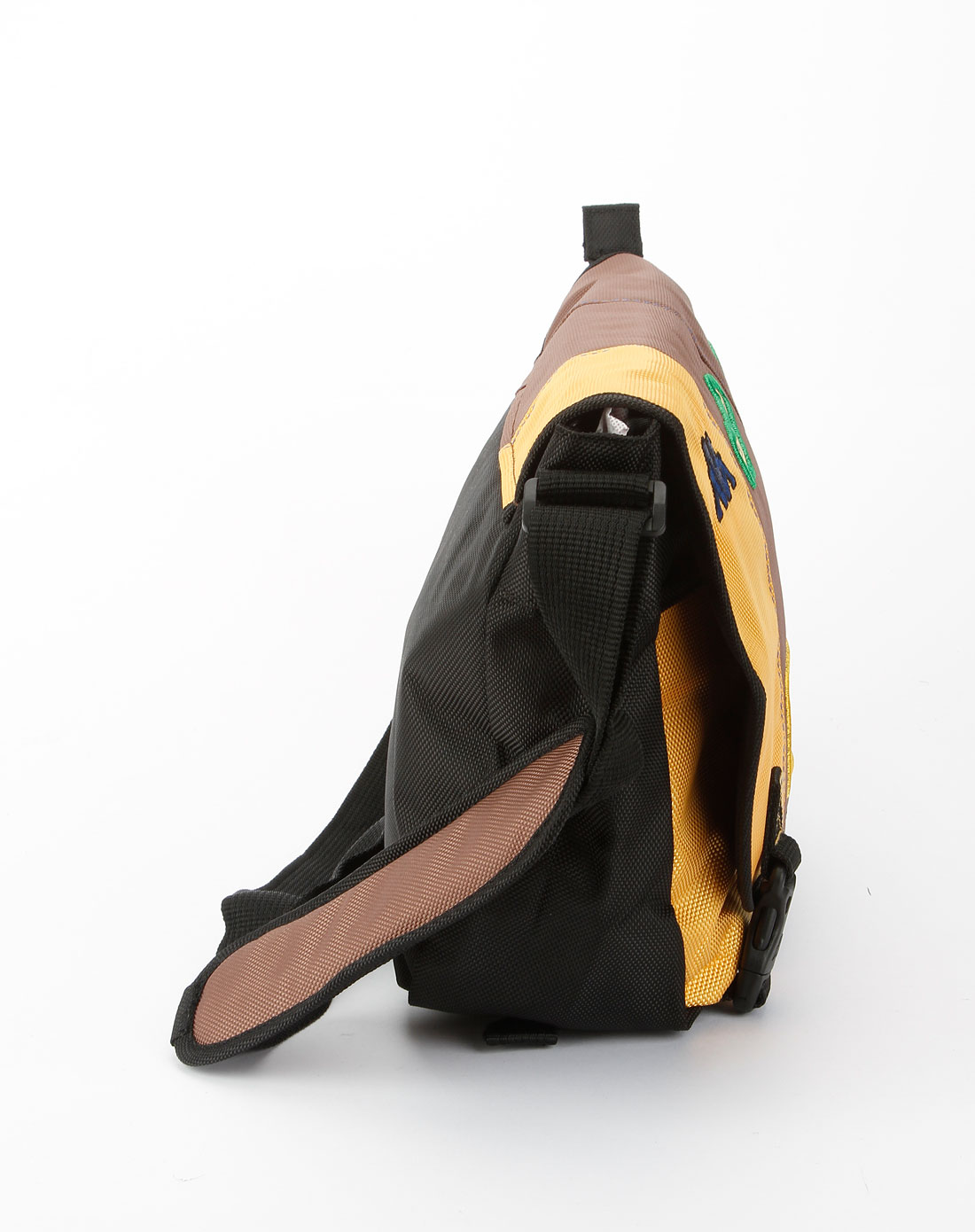 男款棕/黄色个性斜挎包