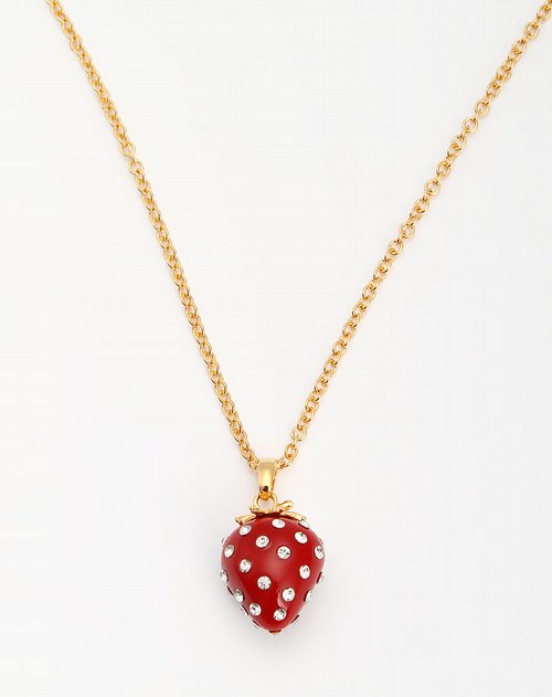 艾多丽idllis金/红色草莓吊坠时尚项链