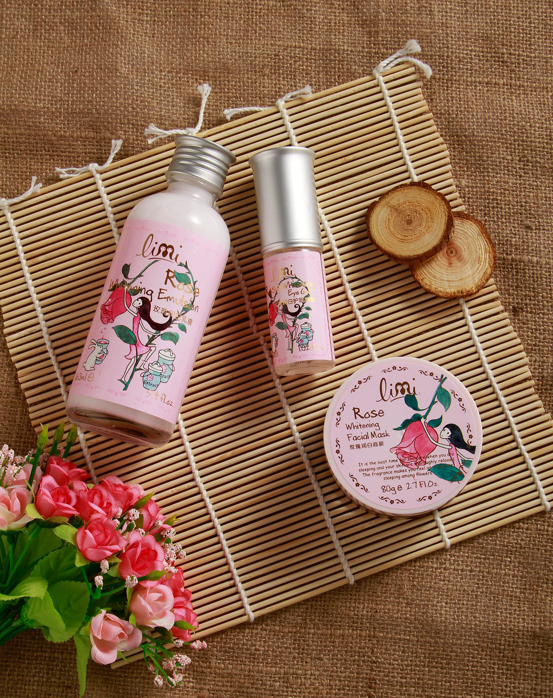 里美limi护肤品专场-玫瑰面膜眼露乳液套装