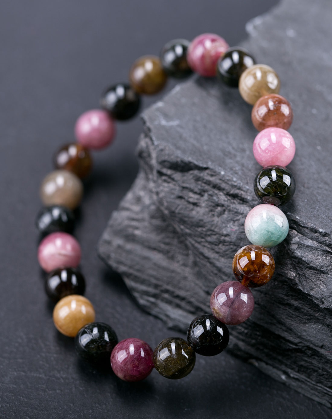 天然碧玺圆珠手链7mm(配证书)