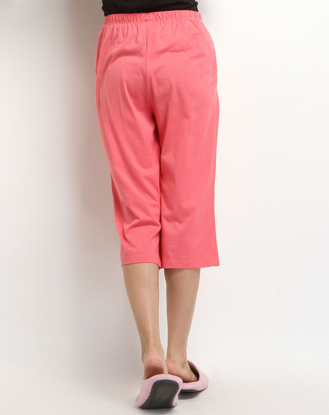 女款粉红色全棉女士七分裤