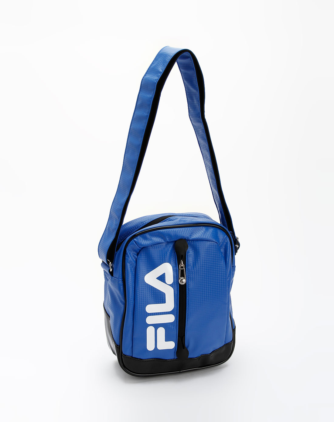 斐乐fila-男装宝蓝/黑色暗格纹斜挎包