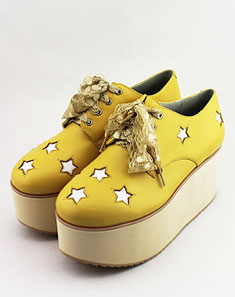 女款黄/白色盖鞋