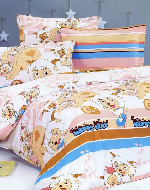 花花公子playboy家纺喜洋洋与灰太狼(红)四件套(1.2米用)