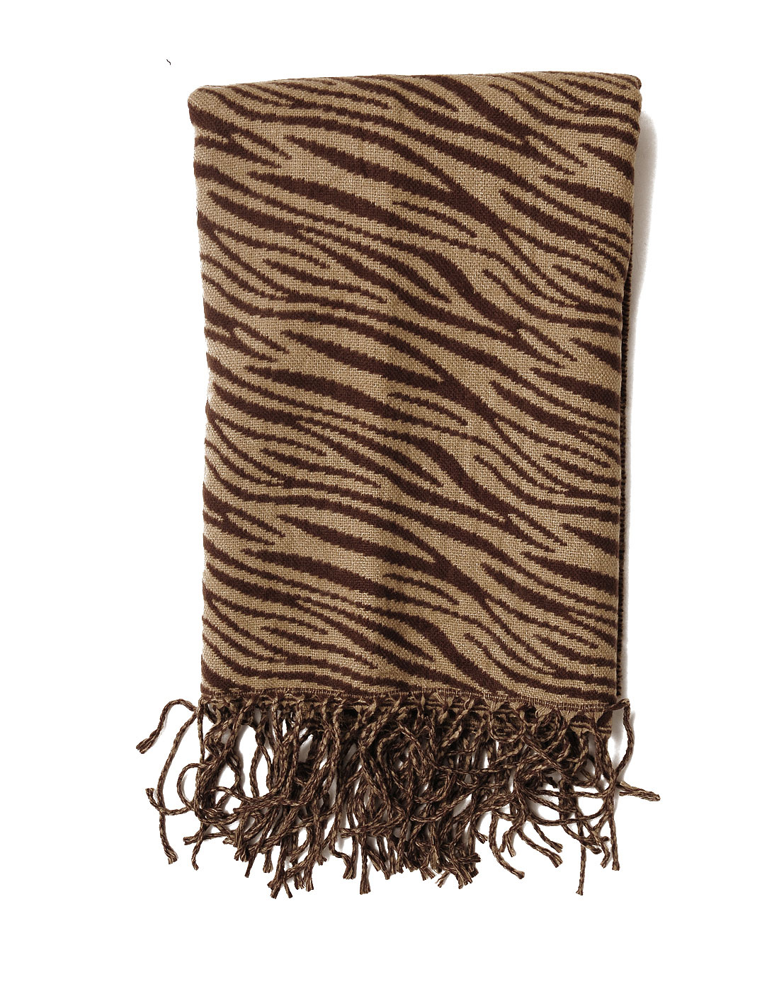 女款咖啡色/灰色斑马纹时尚围巾