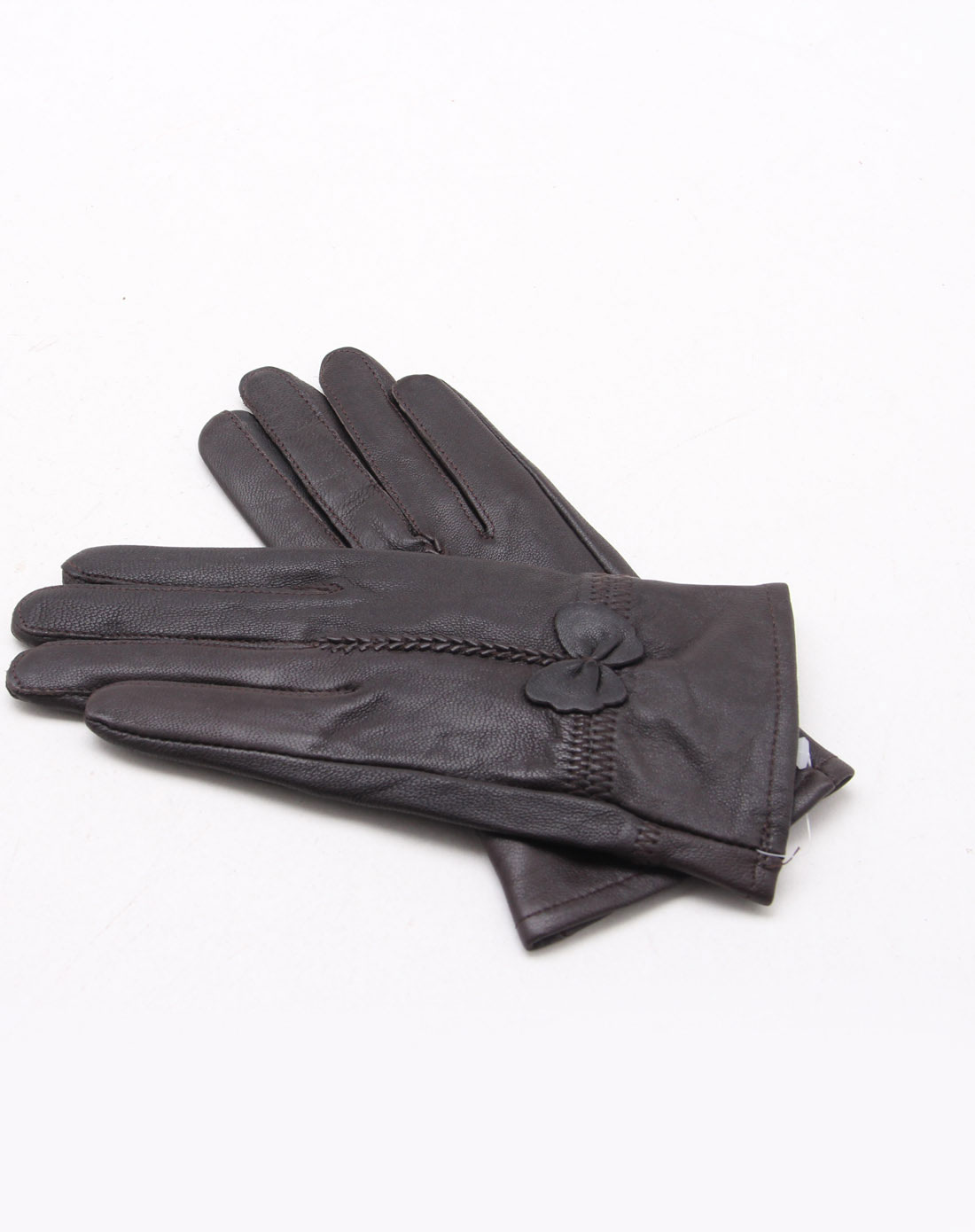 时尚羊皮深卡其色单手套