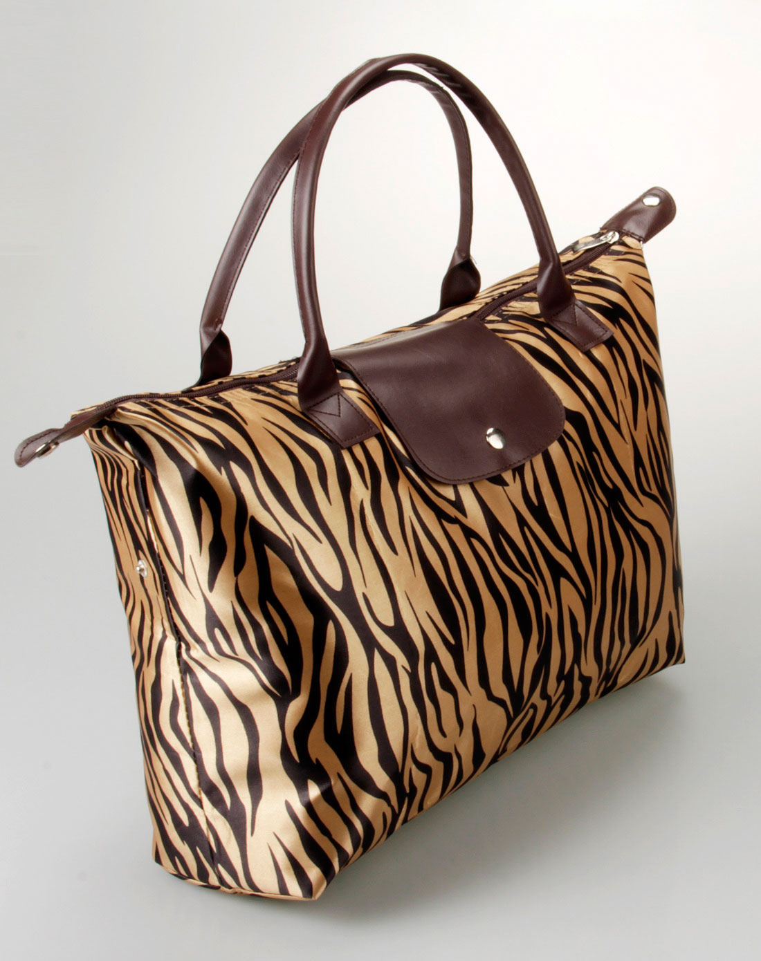 暗金色时尚斑马纹可爱mm单肩手提包