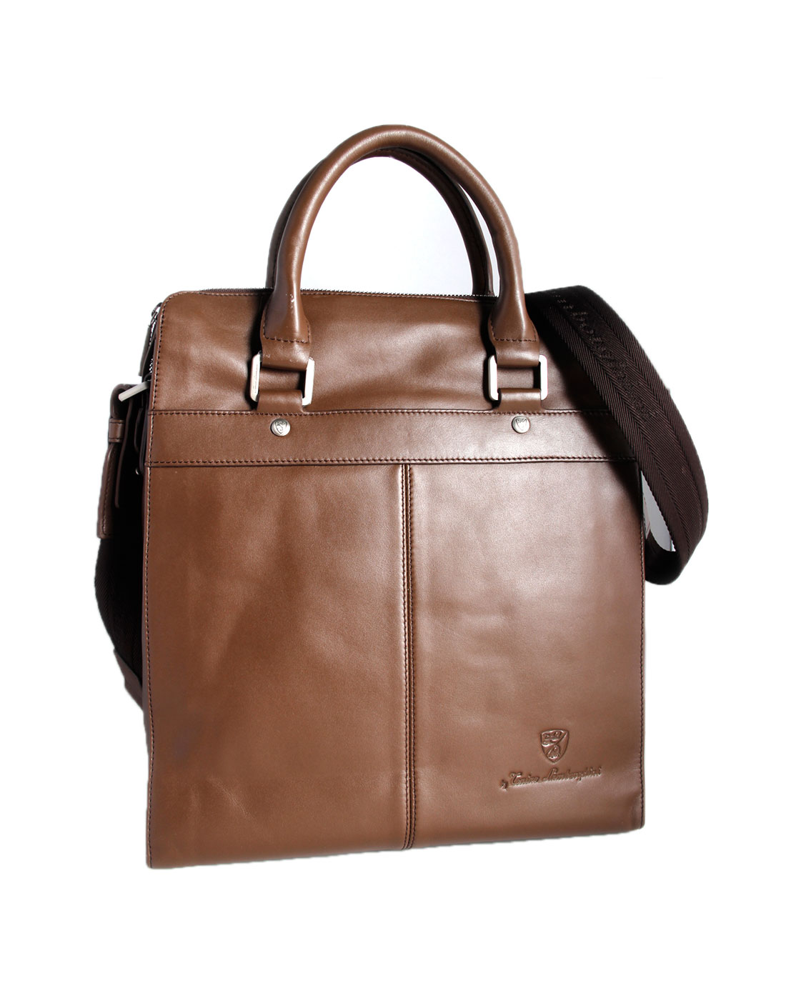 林宝坚尼男女包混合专场-男款啡色牛皮手提日字包