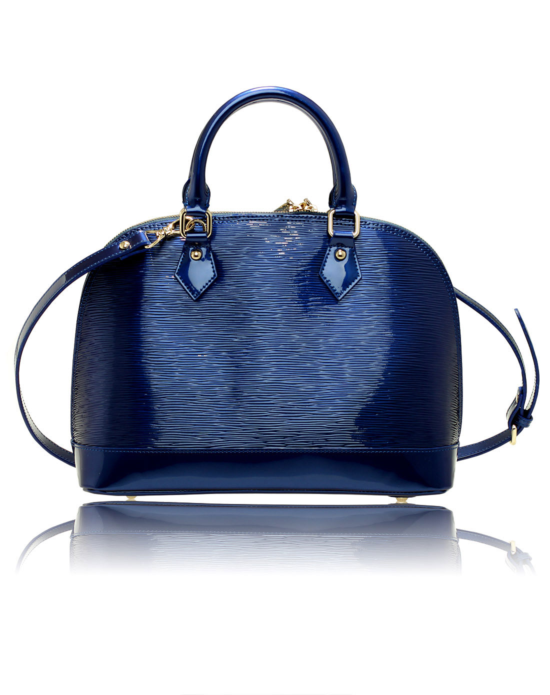 2012/13专柜同步款高档水波纹牛皮贝壳包蓝色