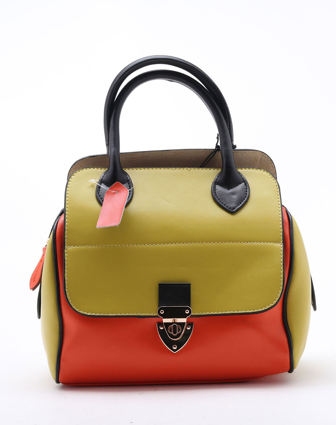 黑桃皇后queen spade女包专场-休闲女式橙/浅绿色牛皮包