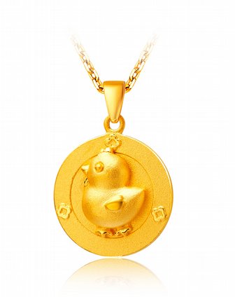 生肖鸡黄金足金吊坠(工费:120,约4.83g)