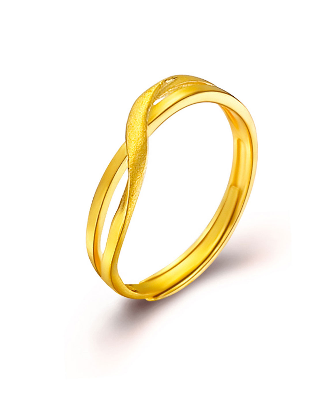 扭纹黄金足金戒指(工费:80,约2.1g)