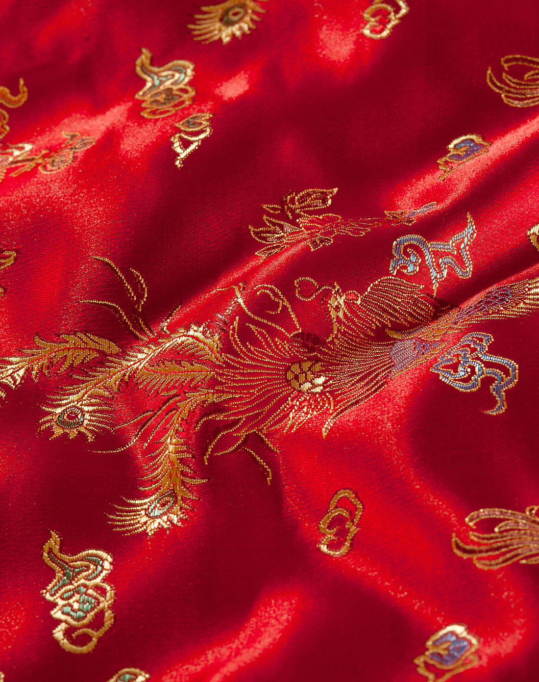 锦缎加厚抱被龙凤呈祥(红)