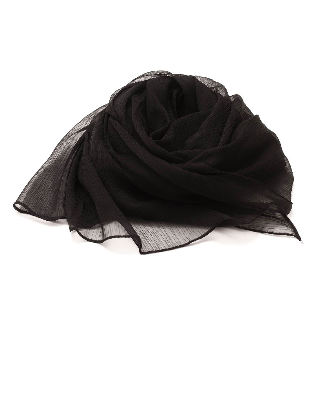 奥美嘉 女款黑色纯色时尚丝巾