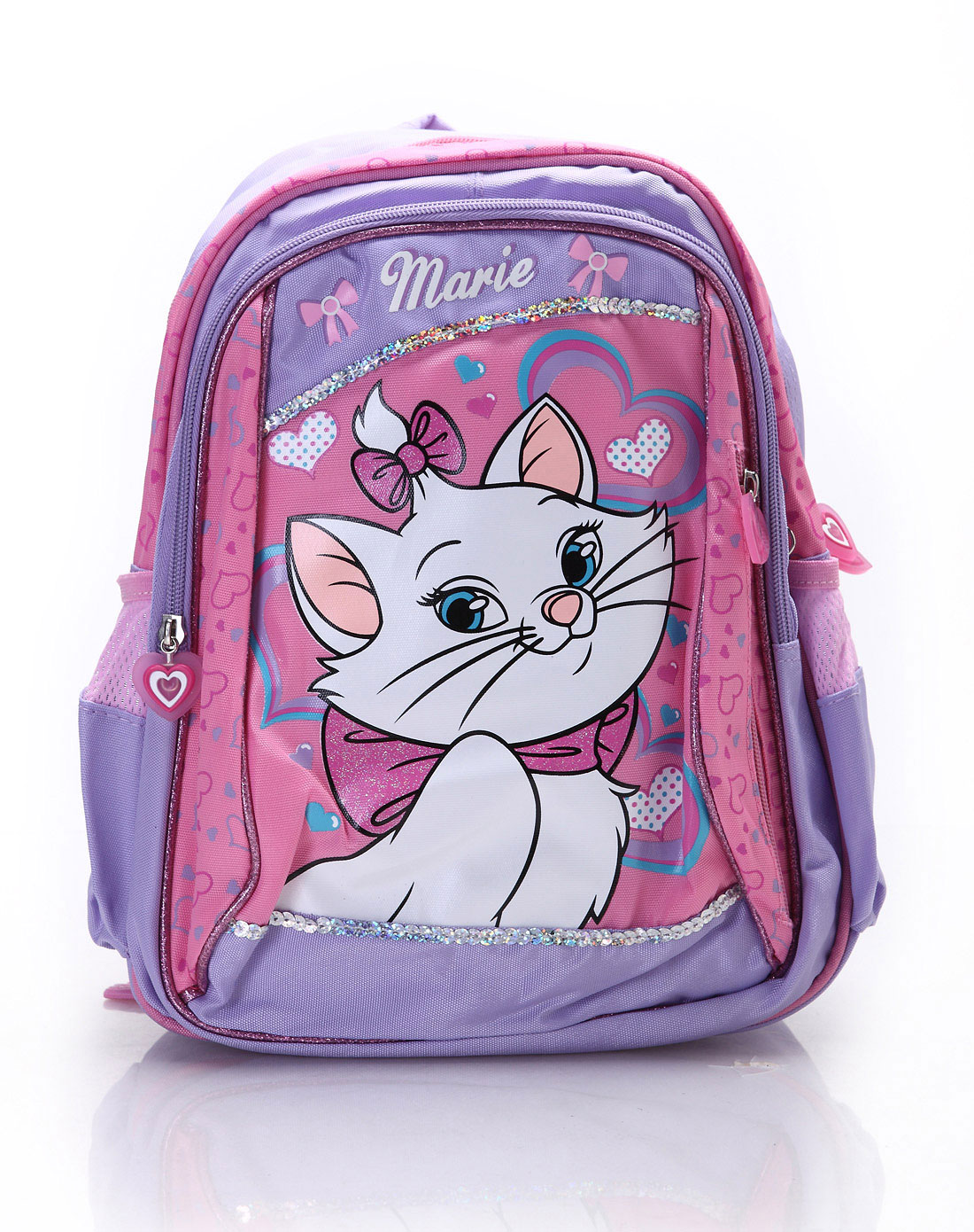 女童紫色玛丽猫双肩背包