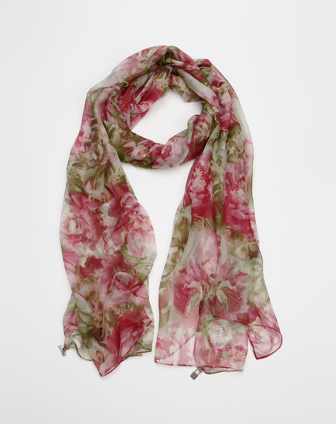 tsk粉红/绿色印花围巾