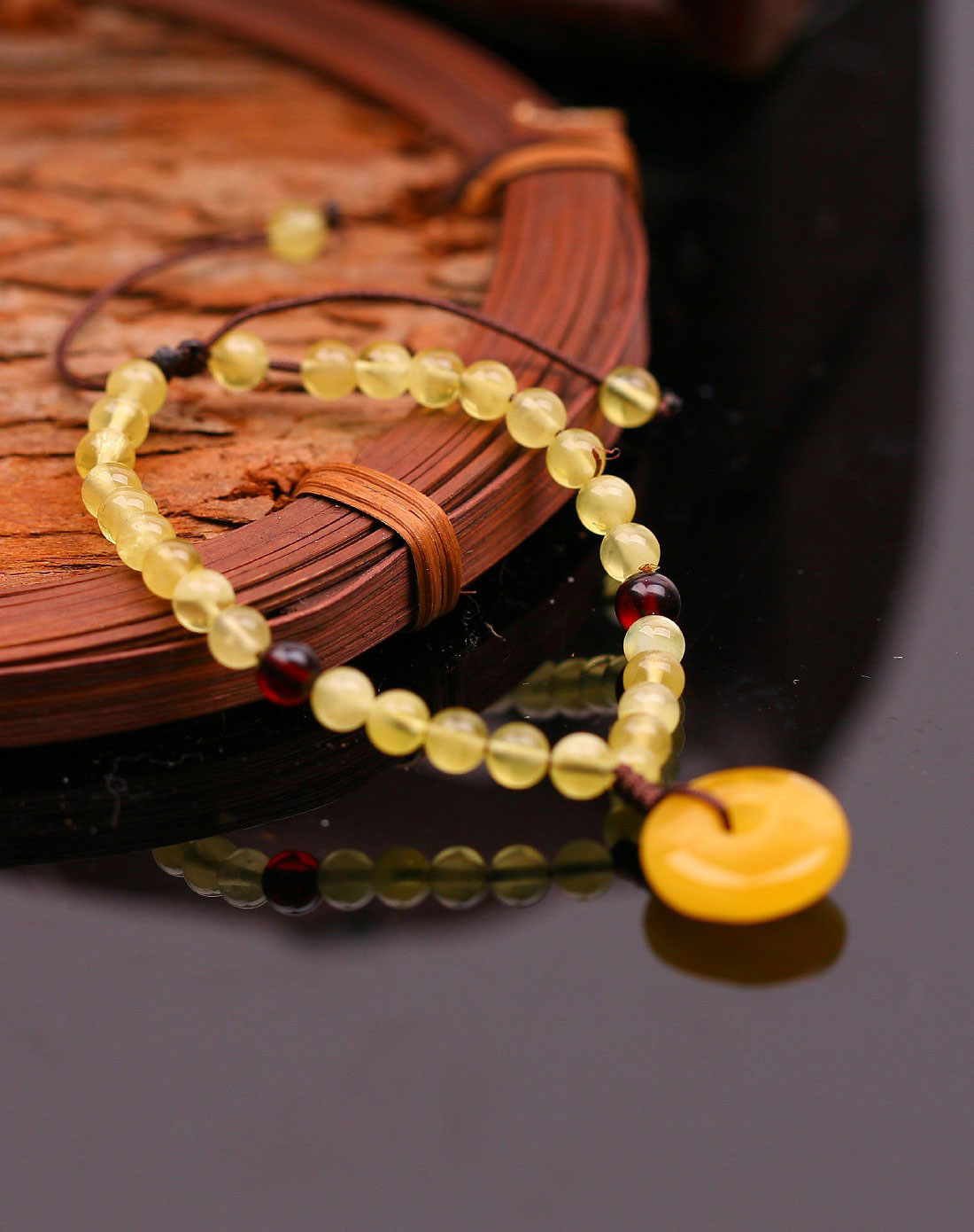 昊天琥珀祈福平安扣蜜蜡手链hs1303b0019_唯品会