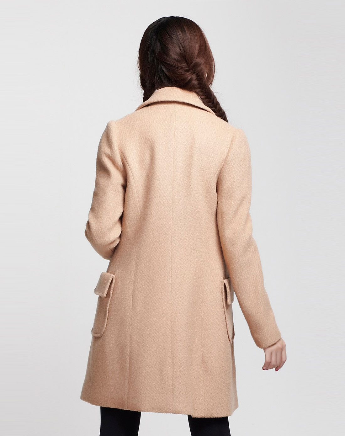 女款杏色长袖外套