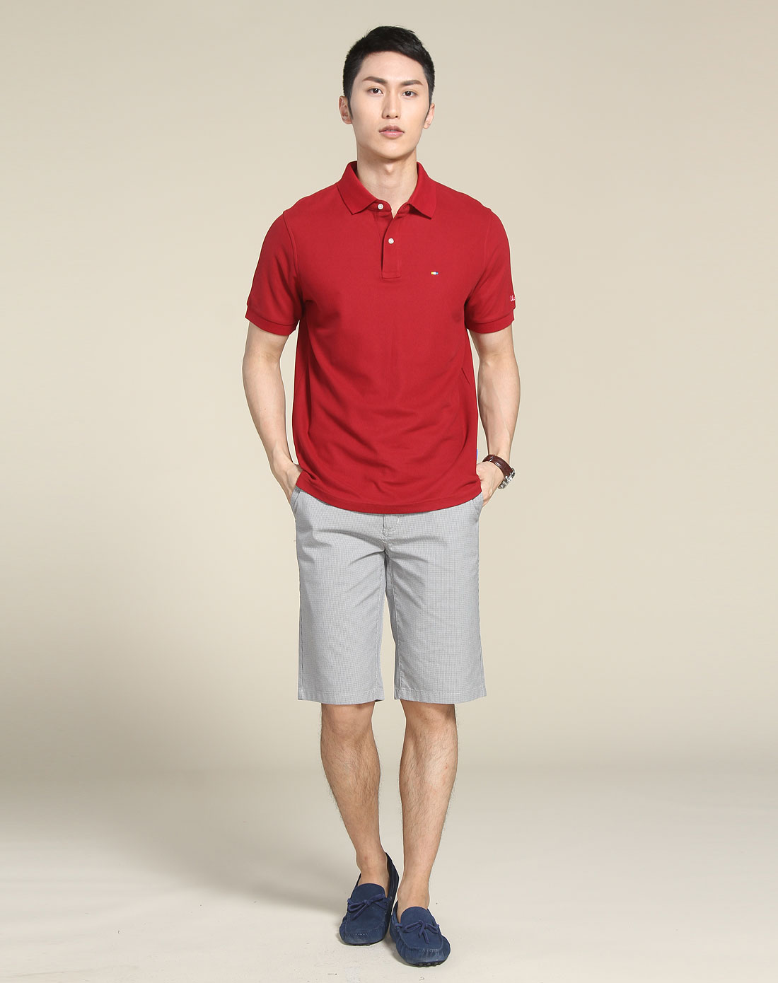 [ ucla ] 红色舒适短袖polo衫