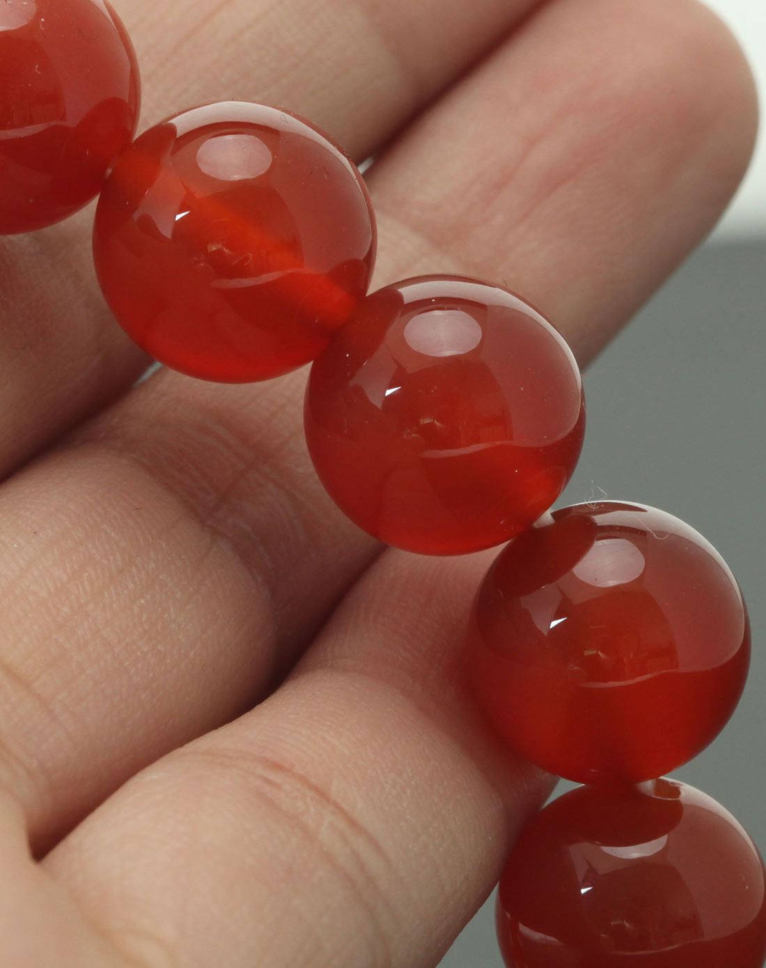 天然玛瑙手链-红玛瑙心境灿烂(12-11mm)