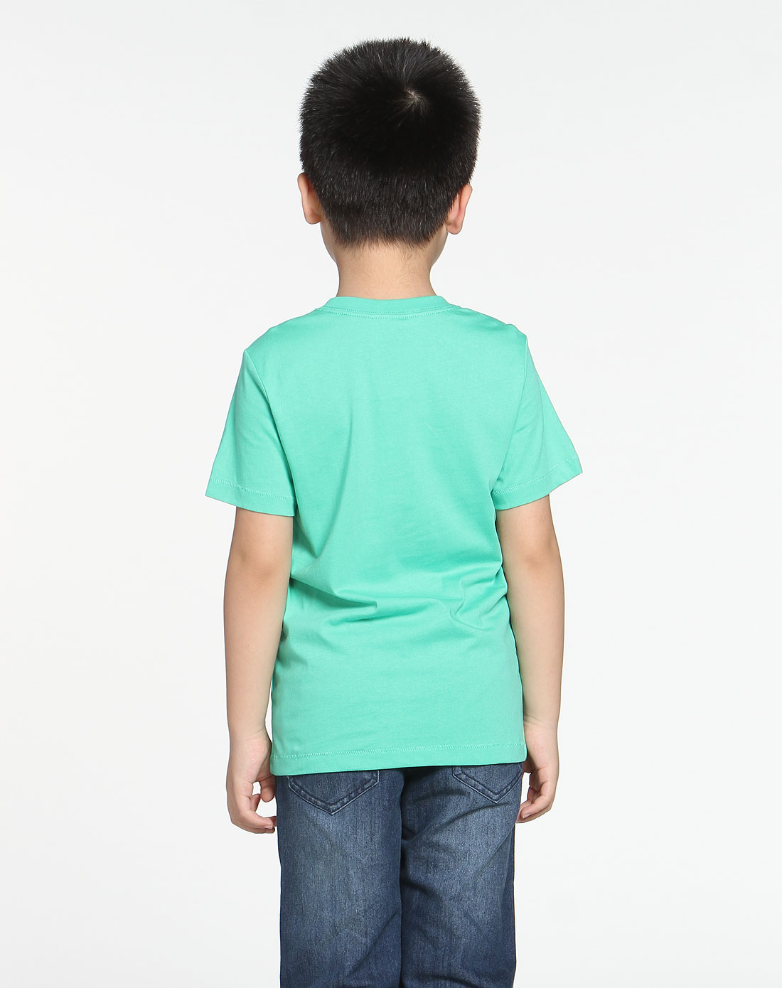 [ 巴拉巴拉 ] 男中童印花绿色圆领短袖t恤